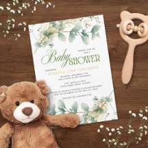 Elegante Eucalyptus Sexo Neutral Baby Shower