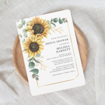 Elegante Eucalyptus Sunflower Floral Bridal Shower