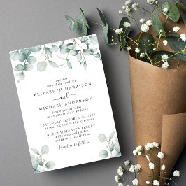 Invitación Elegante Eucalyptus Watercolor Boda