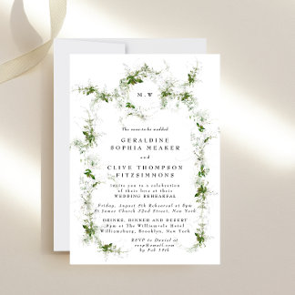 Invitación Elegante Eucalyptus Wreath Boda Ensayo Cena