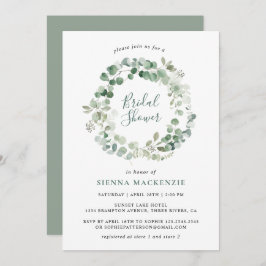 Invitación Elegante Eucalyptus Wreath Bridal Shower Invitació