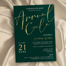 Invitación Elegante Evento Anual de la Compañía Verde y Dorad