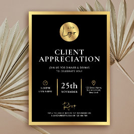 Invitación Elegante evento de Apreciación del Cliente con Log