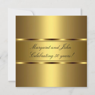 Invitación Elegante Evento de Fiesta de Aniversario 50 en Oro