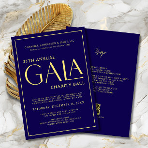 Invitación Elegante evento de gala recaudación de fondos de c