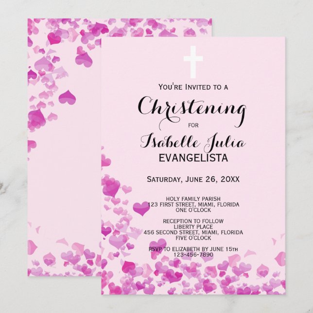 Invitación Elegante evento de NAVEGACIÓN Rosa (Anverso / Reverso)
