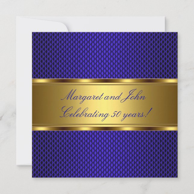 Invitación Elegante evento Fiesta de 50 Aniversario del Oro A (Anverso)