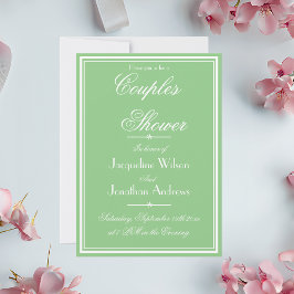 Invitación Elegante Fácil Mint + Personalizado Blanco Ducha D