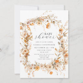 Invitación Elegante Fall Floral Baby Shower