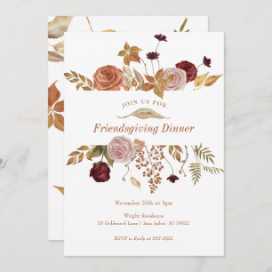Invitación Elegante Fall Floral Woodland Friendding