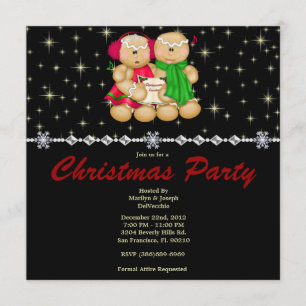 Invitación Elegante familia de pan de jengibre y Stars CUTE C