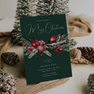 Invitación Elegante familia o Navidades de oficina Día Fiesta
