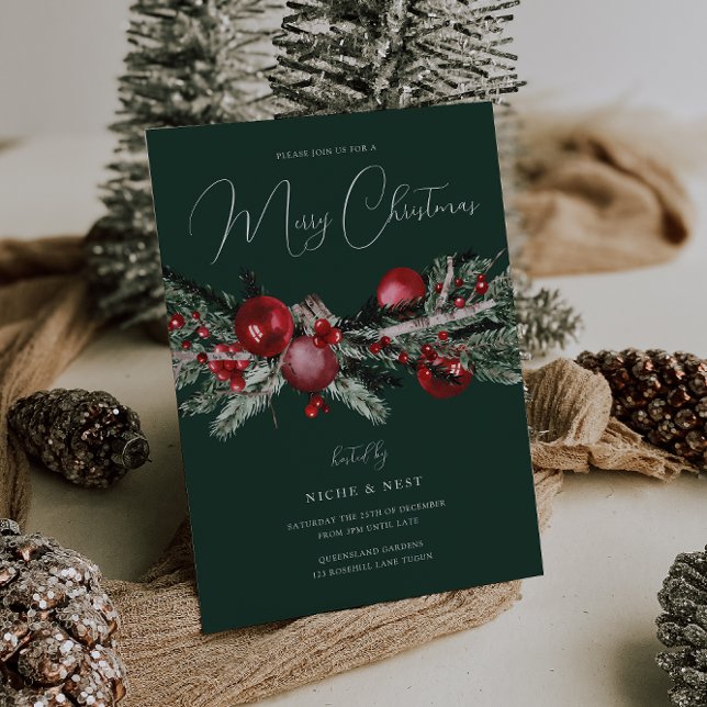 Invitación Elegante familia o Navidades de oficina Día Fiesta (Subido por el creador)