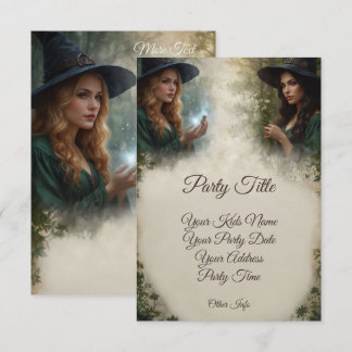 Invitación Elegante Fantasía Azul y Dorada