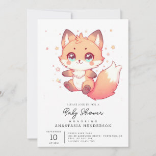 Invitación Elegante Fantasy Fox Baby Shower