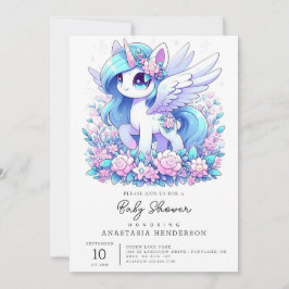Invitación Elegante Fantasy Unicorn Baby Shower