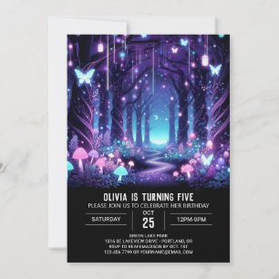 Invitación Elegante Fantasy Woodland Cumpleaños Digital