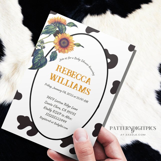 Invitación Elegante Farm Sunflower Floral Baby Shower (Subido por el creador)