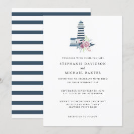 Invitación Elegante faro acuático Minimalista náutico