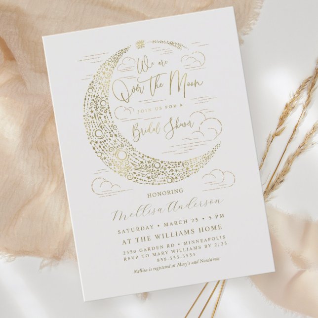Invitación Elegante Faux Gold Harvest Moon Bridal Shower (Subido por el creador)