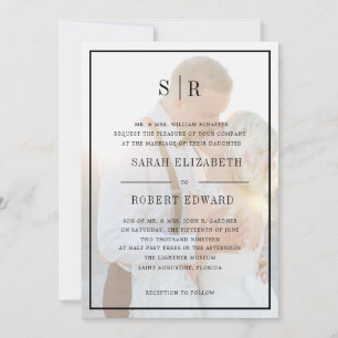 Invitación Elegante Faux Vellum Fotoensayo de cena