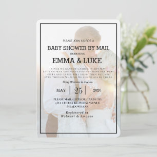 Invitación Elegante Faux Vellum Overlay Photo Baby Shower