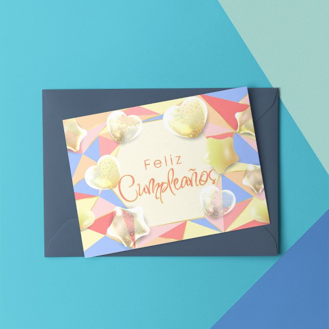 Invitación Elegante ¡Feliz cumpleaños! Cumpleaños Español (¡Feliz cumpleaños happy birthday spanish invitation card)