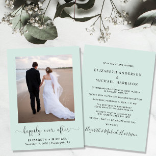 Invitación Elegante, Feliz Desde La Recepción De La Boda De L