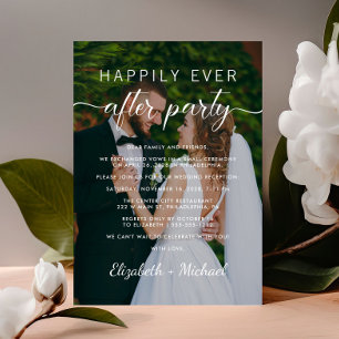 Invitación Elegante, feliz por siempre después de la recepció