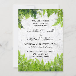 Invitación Elegante Fern Natural Romantic Leaves Boda