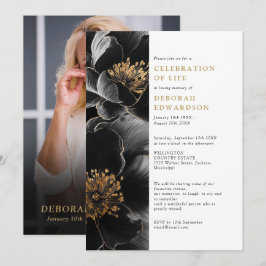 Invitación Elegante Festejo Floral Moderno De La Foto De La V
