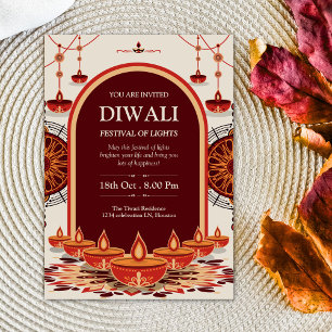 Invitación Elegante Festival de Luces de Mandala Diwali