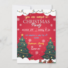 INVITACIÓN ELEGANTE FESTIVAL DELIGHT RED CHRISTAMS FIESTA