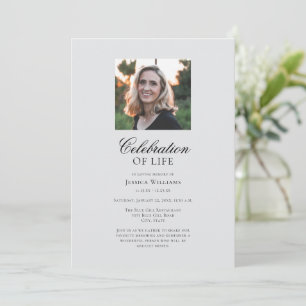 Invitación Elegante festividad funeraria foto celebración de 