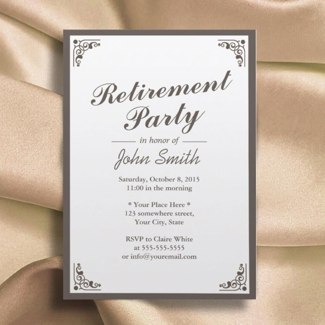 Invitación Elegante Fiesta Art Deco de Jubilación Fronteriza (Subido por el creador)
