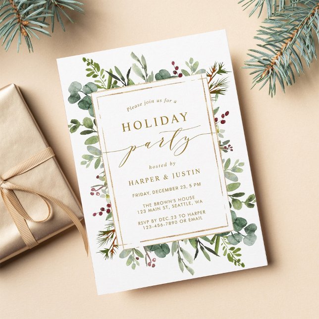 Invitación Elegante Fiesta Botánica de Oro (Subido por el creador)