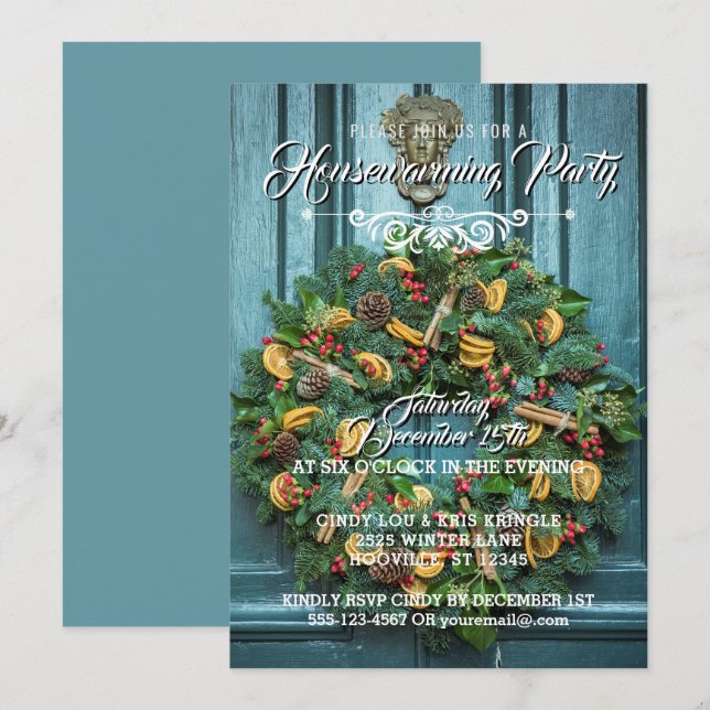 Invitación Elegante Fiesta cálido de invierno de invierno de  (Anverso / Reverso)
