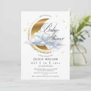 Invitación Elegante Fiesta Celestial para Bebé sin Género