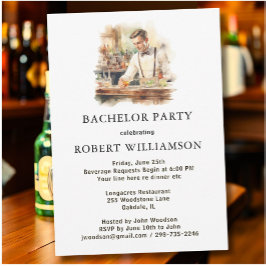 Invitación Elegante fiesta clásica de bachiller de barman