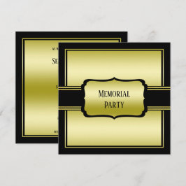 Invitación Elegante fiesta conmemorativa de hombre en oro y n