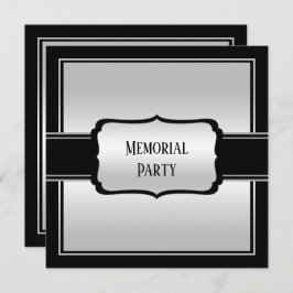 Invitación Elegante Fiesta conmemorativo de hombre plateado y