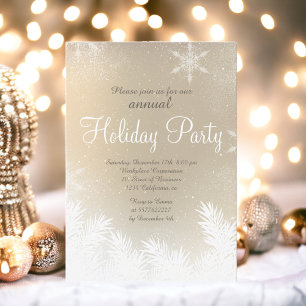 Invitación Elegante fiesta corporativa de invierno con copos