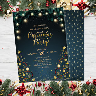 Invitación Elegante Fiesta Corporativa de Navidad en Casa de