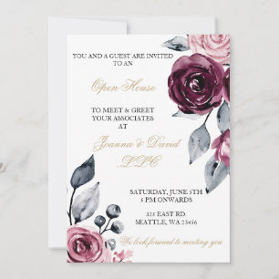 Invitación Elegante fiesta corporativa de negocios floral Bur