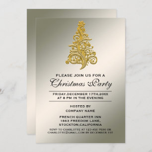 Invitación Elegante Fiesta corporativo de árbol de Navidad Go
