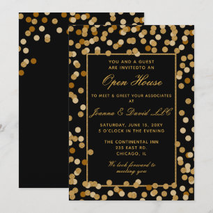 Invitación Elegante Fiesta corporativo de oro negro