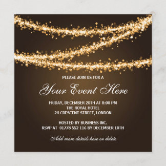 Invitación Elegante Fiesta corporativo Tinta Gold