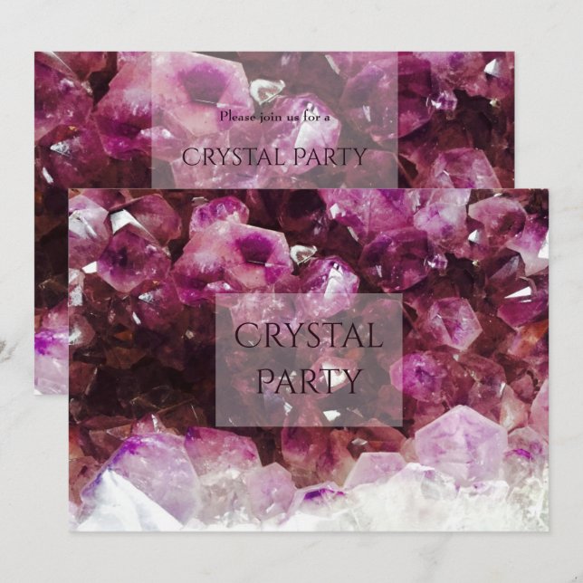 Invitación Elegante Fiesta Cristal (Anverso / Reverso)