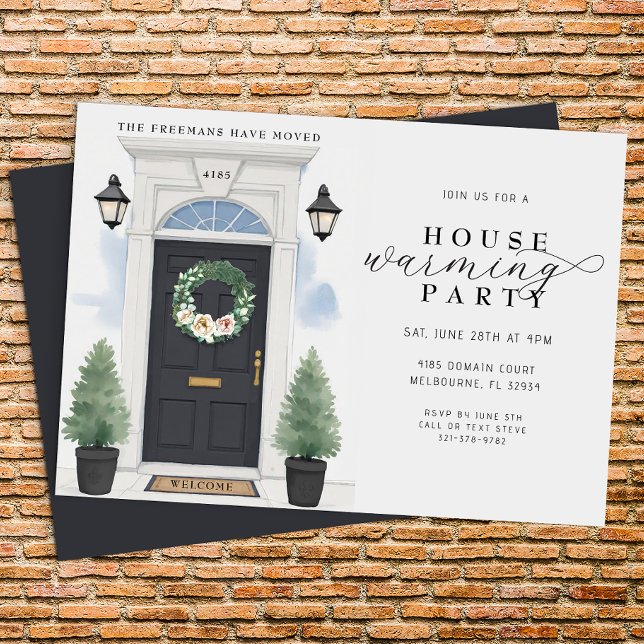 Invitación Elegante Fiesta de acuarela (Housewarming party invite)