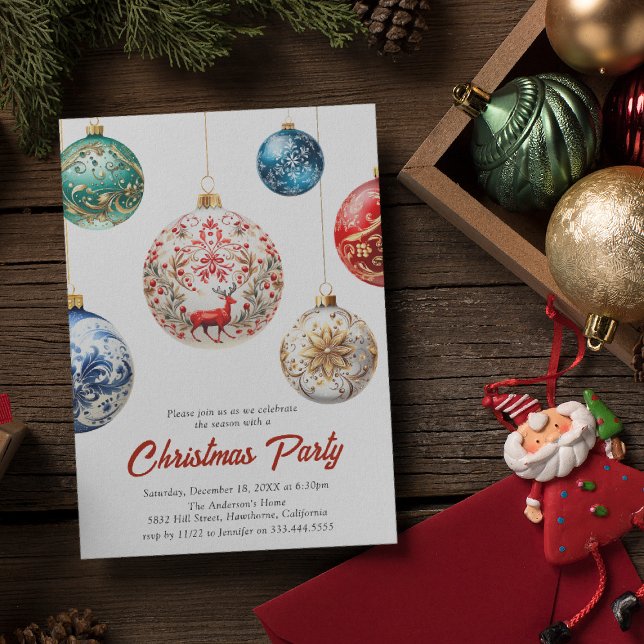 Invitación Elegante Fiesta de Adornos Navideños | Fiesta Navi (Subido por el creador)